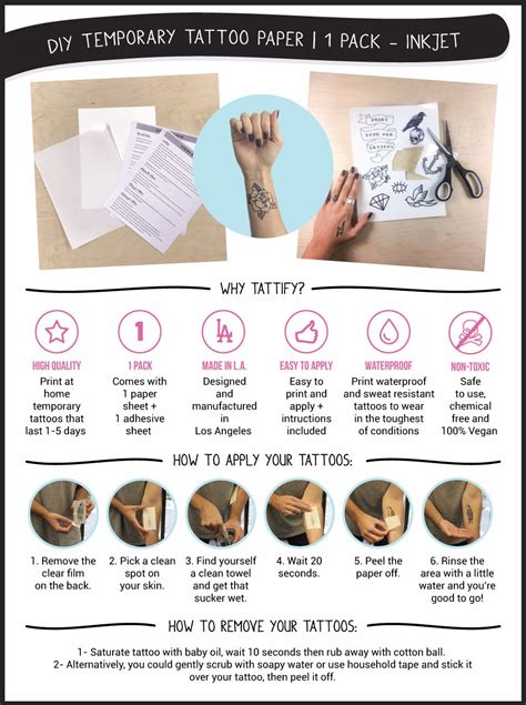 fake tattoo with paper and perfume